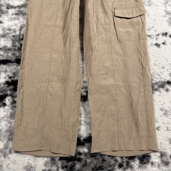 Madewell Straight Cargo Softdrape Pants Womens Small Brown Pull‎ On Drawstring - Picture 4 of 16